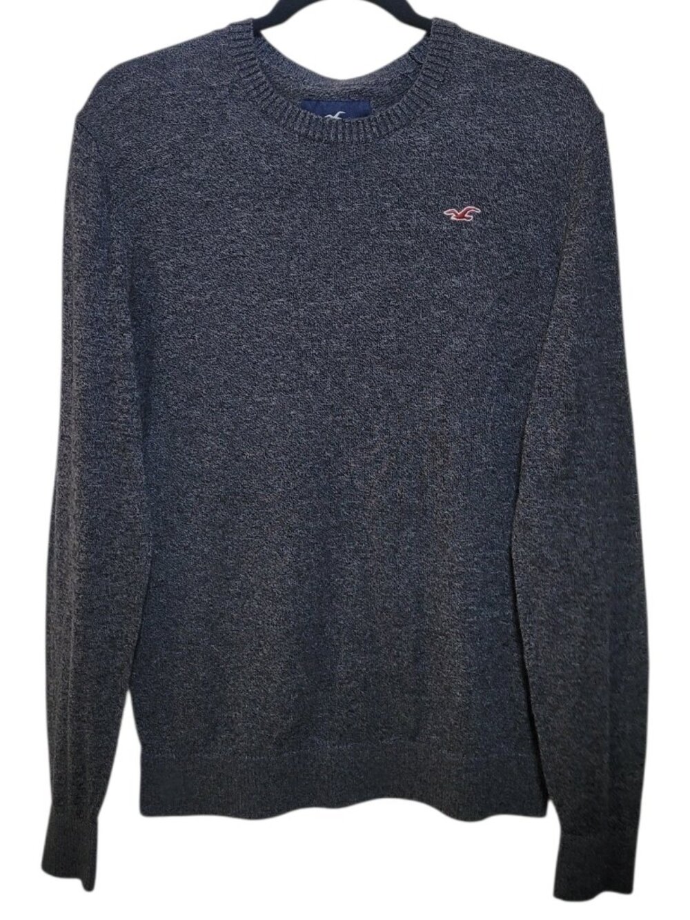 Hollister Mens Charcoal Gray Crewneck Knit Sweater Lightweight Medium